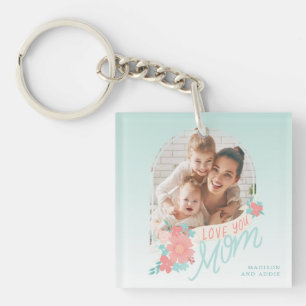 Beautiful floral photo arch for Mum Key Ring