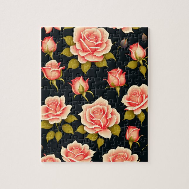 Beautiful Floral Pink Roses Jigsaw Puzzle (Vertical)