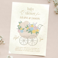 Beautiful Floral Pram Rustic Flowers Baby Shower