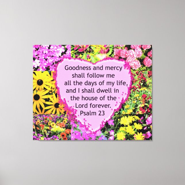 BEAUTIFUL FLORAL PSALM 23 DESIGN CANVAS PRINT (Front)