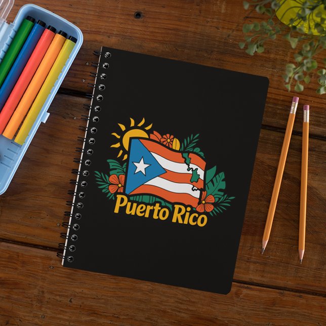 Beautiful Floral Puerto Rico Flag Artwork Notebook (Beautiful Floral Puerto Rico Flag Artwork Notebook)