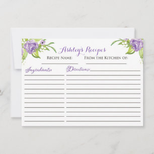 Beautiful Floral Recipe cards