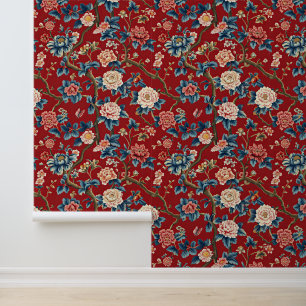 Beautiful Floral Red Elegant Wallpaper