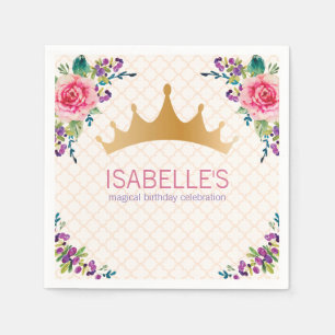 Beautiful Floral Rose Chic Birthday design Napkin