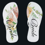 Beautiful Floral Roses Bride Jandals<br><div class="desc">These beautiful floral roses bride Flip Flops will make a beautiful fun gift for any bride..</div>