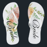 Beautiful Floral Roses Bride Jandals<br><div class="desc">These beautiful floral roses bride Flip Flops will make a beautiful fun gift for any bride..</div>