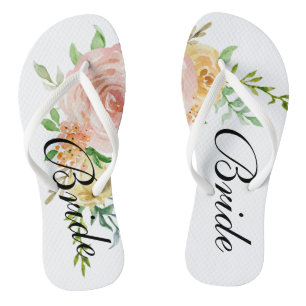Beautiful Floral Roses Bride Jandals