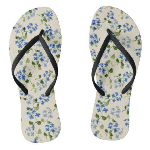 Beautiful floral seamless pattern forget-me-not bl jandals