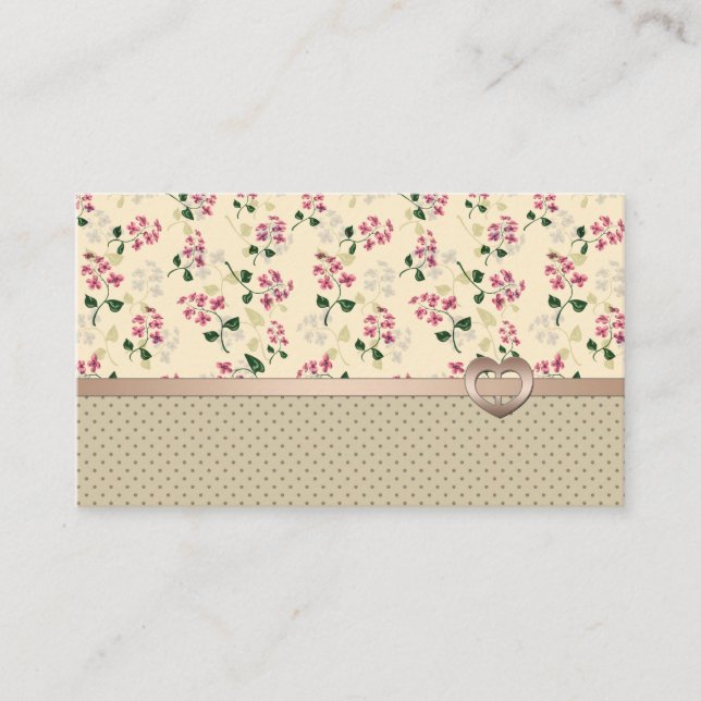 Beautiful floral seamless pattern forget-me-not pi business card (Front)