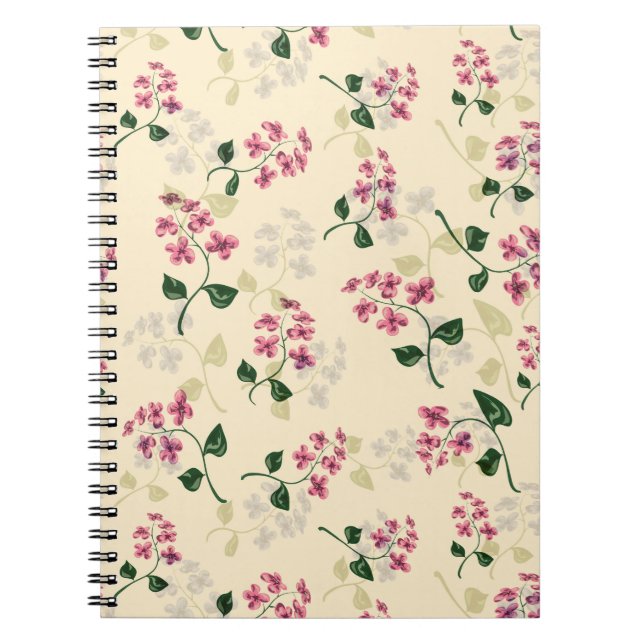Beautiful floral seamless pattern forget-me-not pi notebook (Front)