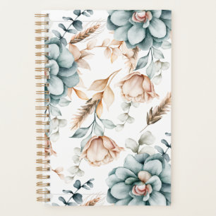 Beautiful floral seamless pattern with vintage  planner