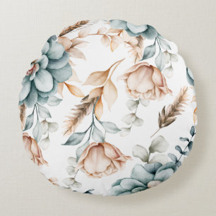 Beautiful floral seamless pattern with vintage  round cushion