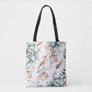 Beautiful floral seamless pattern with vintage  tote bag