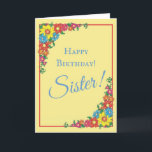 Beautiful Floral Sister Birthday Card<br><div class="desc">Beautiful Floral Sister Birthday Card</div>