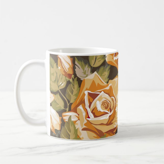 Beautiful Floral Sketch Coffee Mug (Left)