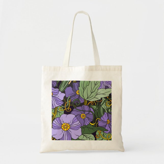 Beautiful Floral Sketch Tote Bag (Front)