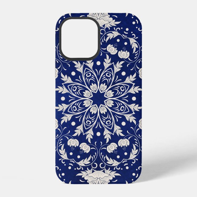 Beautiful floral square pattern iPhone case (Back)