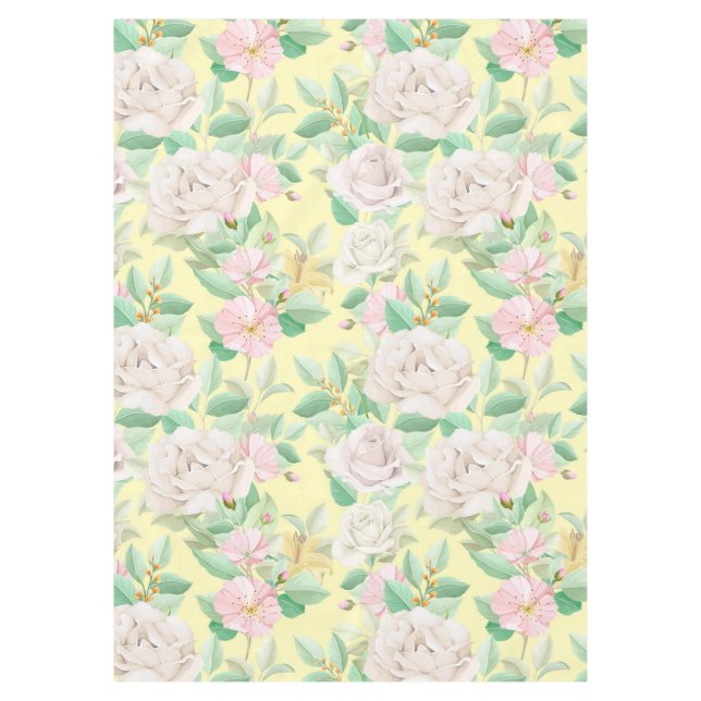 Beautiful Floral Tablecloth (Front)