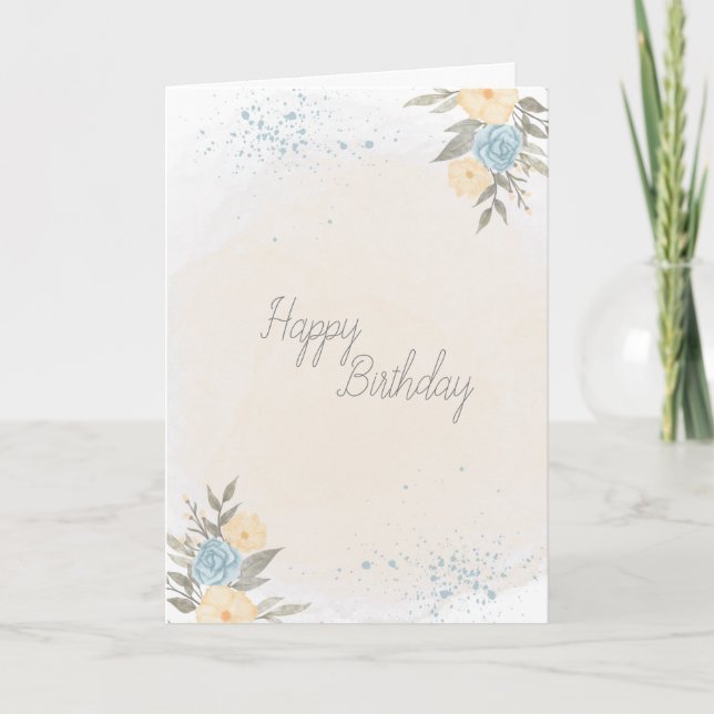 Beautiful Floral theme Birthday Card (Front)