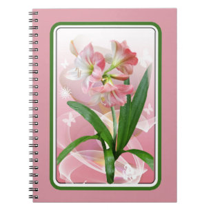 Beautiful Floral Themed Amaryllis Notebook