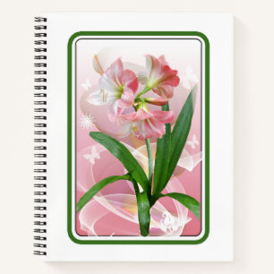 Beautiful Floral Themed Amaryllis Notebook