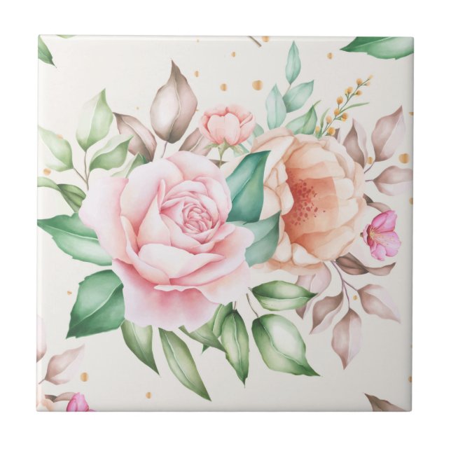 Beautiful Floral  Tile (Front)