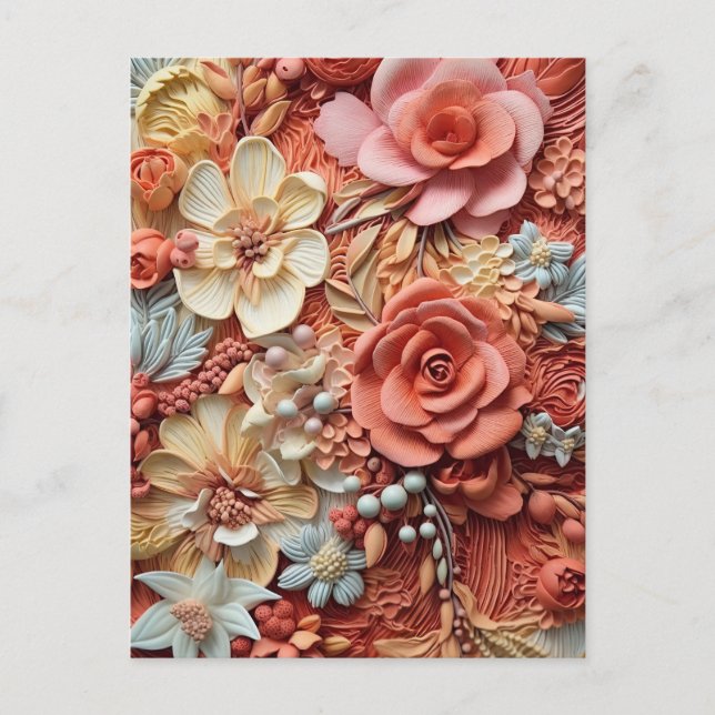 Beautiful Floral Victorian Elegant Pretty Flowers Postcard (Front)