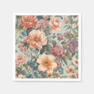 Beautiful Floral Vintage Flower Painting Napkin