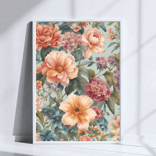 Beautiful Floral Vintage Flower Poster