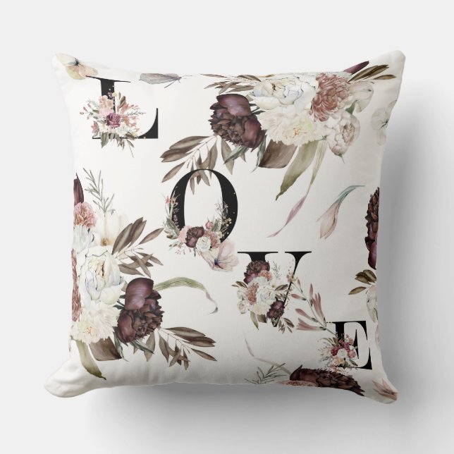  Beautiful Floral Vintage Throw Pillow (Front)