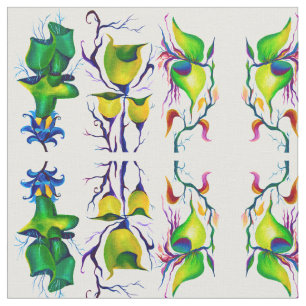 Beautiful Floral Watercolor  Green Colours Fabric