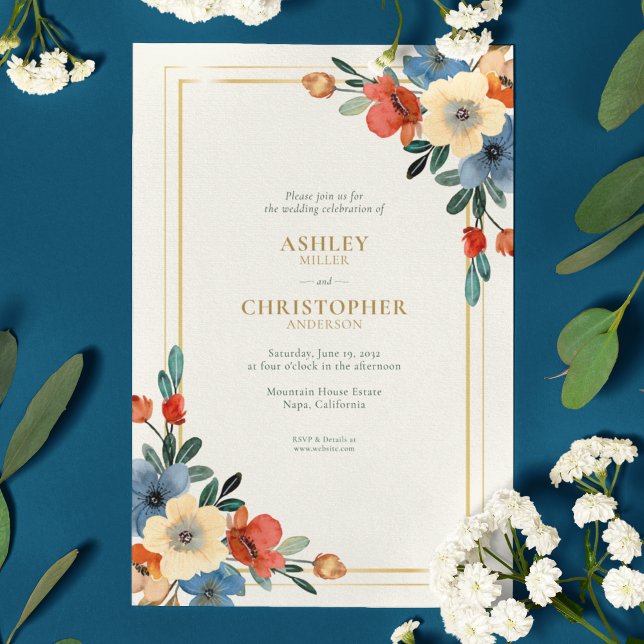 Beautiful Floral Watercolor Ivory Bridal Shower Invitation (Creator Uploaded)