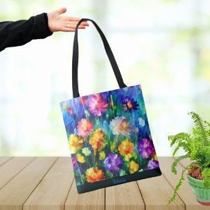 Beautiful Floral Watercolor Personalised Tote Bag
