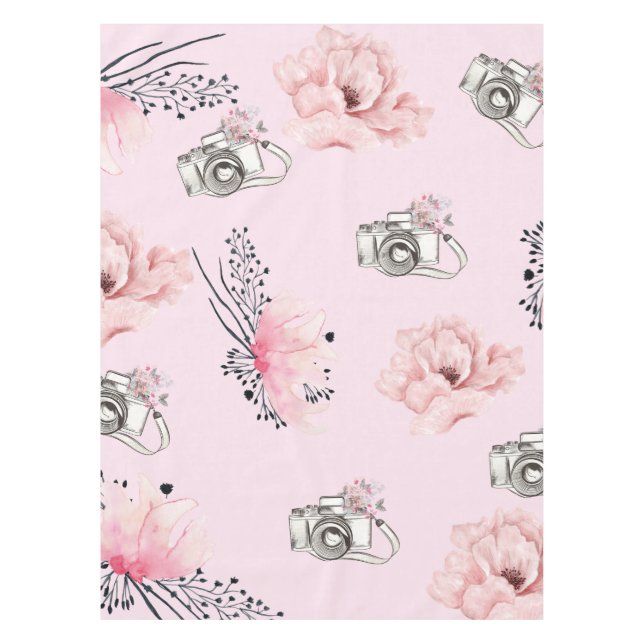 Beautiful Floral watercolor Rose Tablecloth (Front)