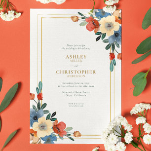 Beautiful Floral Watercolor Wedding Invitation