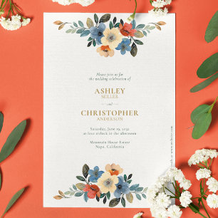 Beautiful Floral Watercolor Wedding Invitation