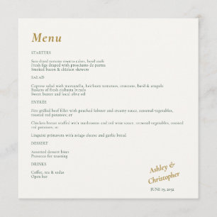 Beautiful Floral Watercolor Wedding Menu