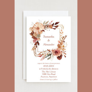 Beautiful Floral Wedding  Invitation
