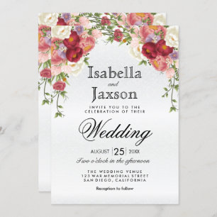 Beautiful Floral Wedding Invitation