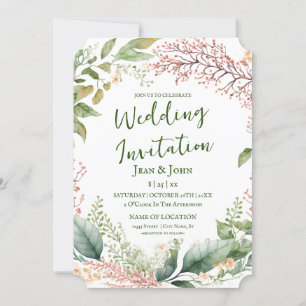 Beautiful Floral Wedding Invitation