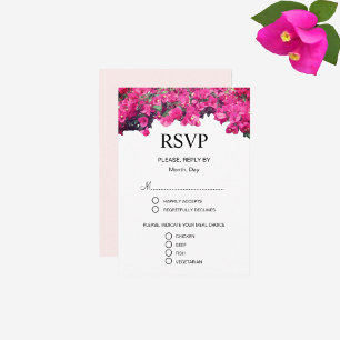 Beautiful Floral Wedding RSVP Card