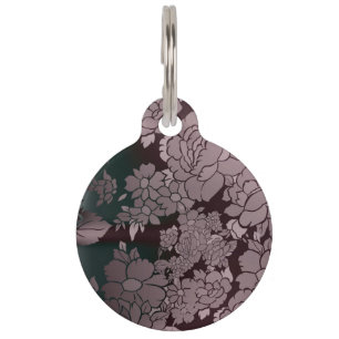 Beautiful Florescent Floral Pattern Pet Tag