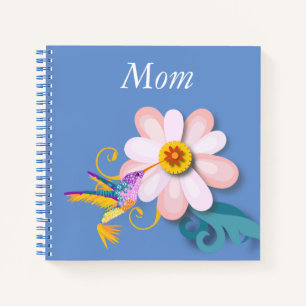 Beautiful flower and Humming bird Mother's Day Notebook
