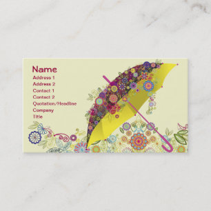Beautiful Flower & Bird Umbrella/Parasol Business Card