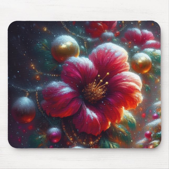 Beautiful Flower Bloom on Desktop/Laptop Computer Mouse Pad (Front)