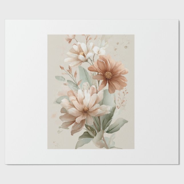 beautiful flower design  wrapping paper (Flat)