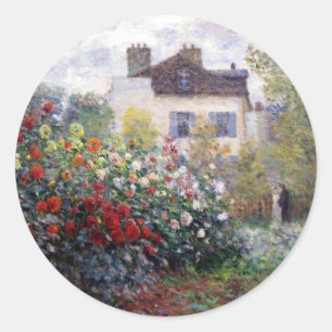 Beautiful Flower Garden with Monet Classic Round Sticker