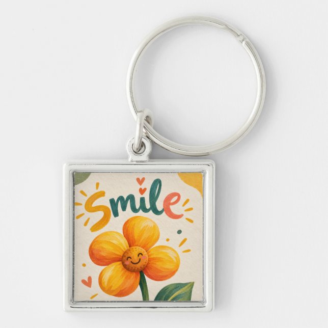 beautiful flower key tag ring (Front)