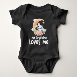 Beautiful Flower Moon + Panda Gift for Grandchild Baby Bodysuit