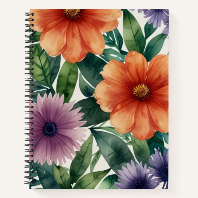 Beautiful Flower Notebook for Daily Writing (Front)